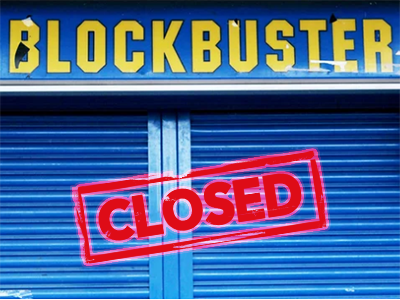 Blockbuster store with clsoed sign